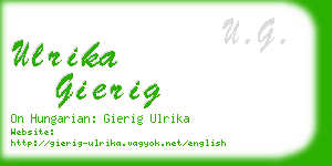 ulrika gierig business card